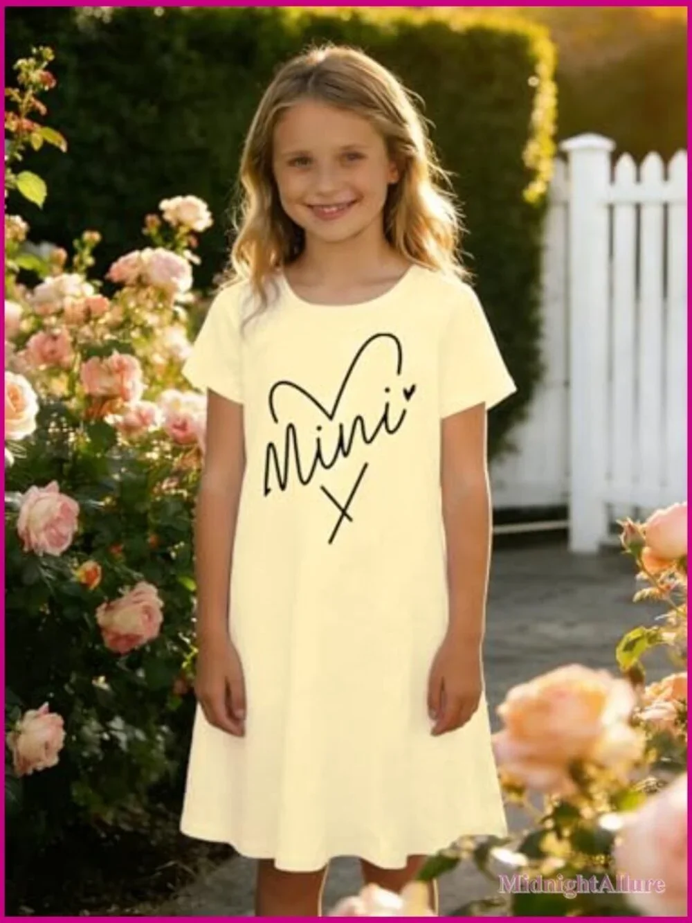 Mom Daughter Matching Dresses with Pockets Short Sleeve A-Line Crew Neck Soft